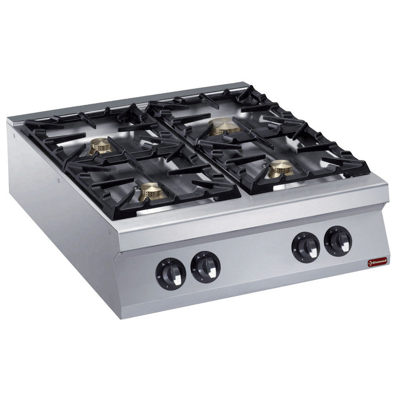 Diamond G22/4B8T-N 4 Burner Countertop Gas Range Cooker