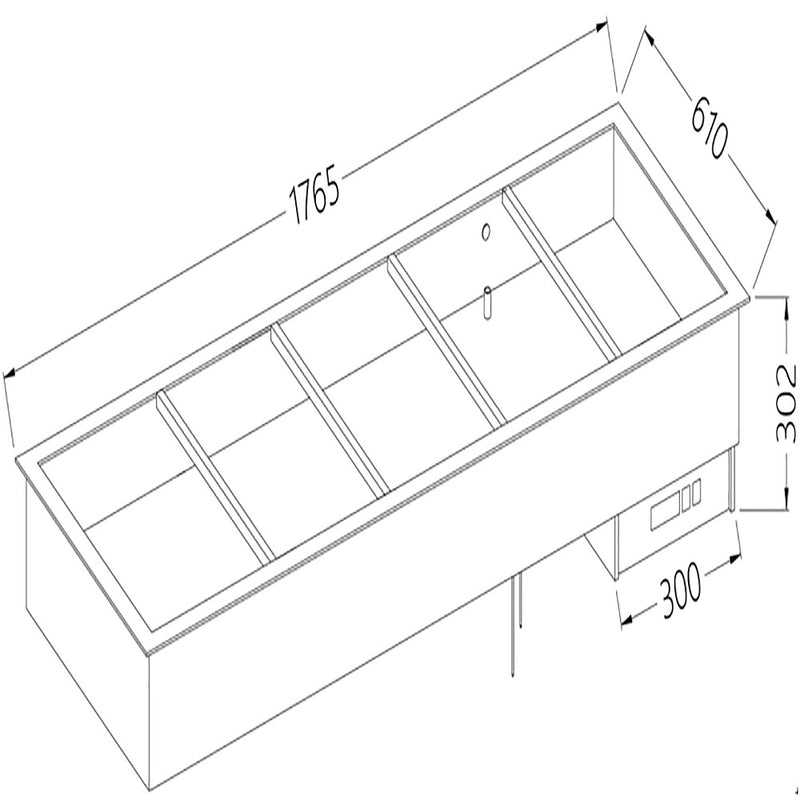 Diamond DI/BX18-P Electric Bain Marie, 5 x 1/1 GN
