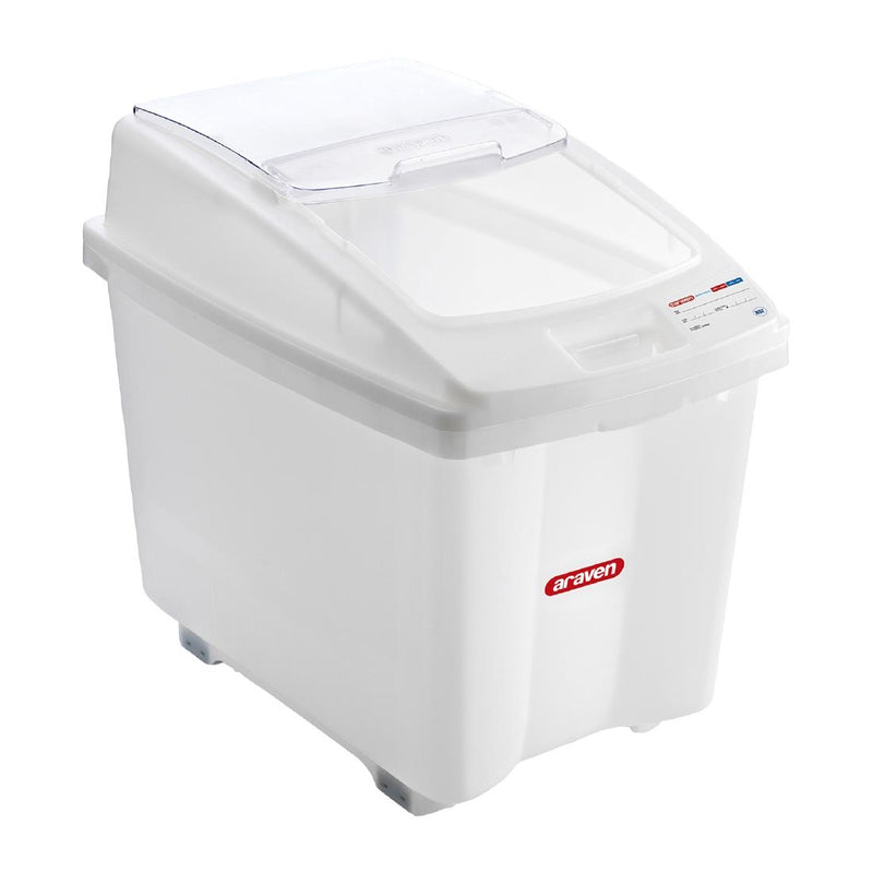 Araven Transparent Mobile Ingredient Bin 80Ltr