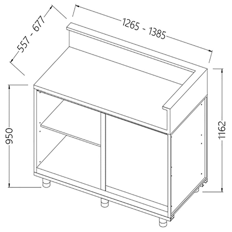 Diamond LB90DX/5 Neutral Bar Counter Units With Fitting For Service Top (Right)