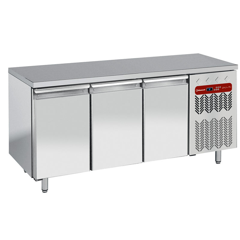 Diamond TG3B/H-R2 3 Door Stainless Steel Freezer Counter, 405 Litres