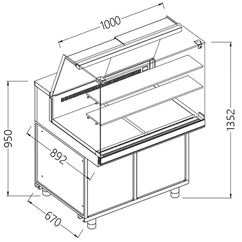 Diamond VA10X Refrigerated Serveover Counter, 1000mm