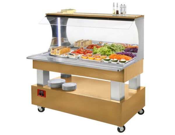 Diamond Wood Wall Refrigerated Buffet Salad Bar (4 x 1/1 GN)