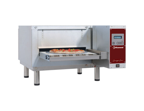 Diamond Electric Conveyor 1 Chamber Pizza Oven with Heat Transition Electric, 400mm Wide