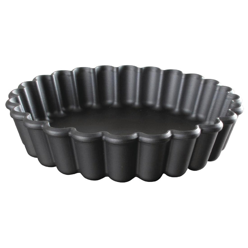 Matfer Bourgeat Exoglass Round Fluted Tartlet Mould 90mm (12 Pack)