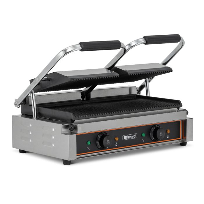 BLIZZARD 3600W Double Contact Grill Top & Bottom Ribbed