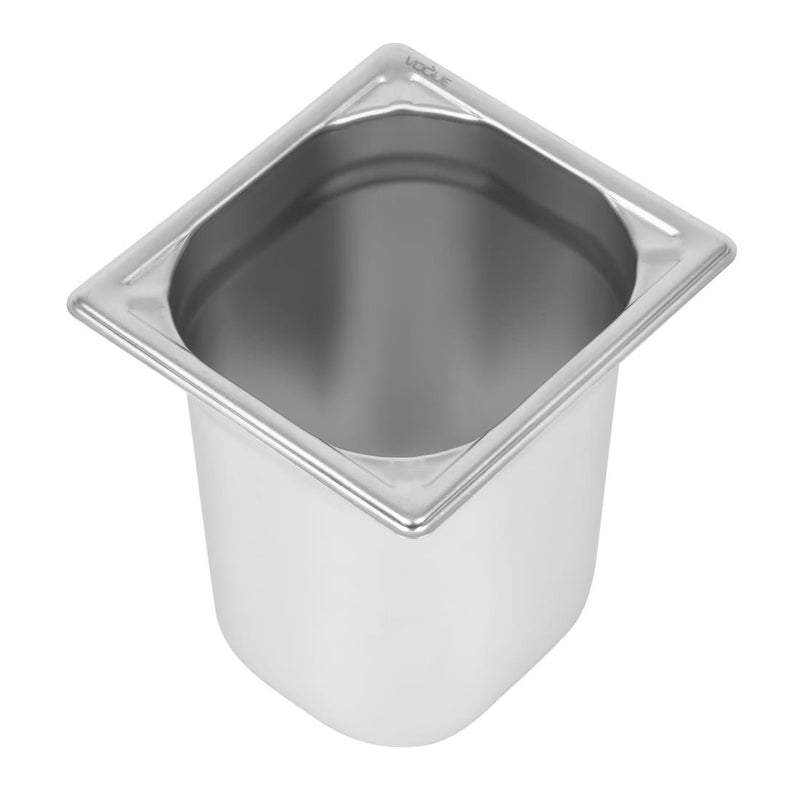 Vogue Heavy Duty Stainless Steel 1/6 Gastronorm Tray 200mm