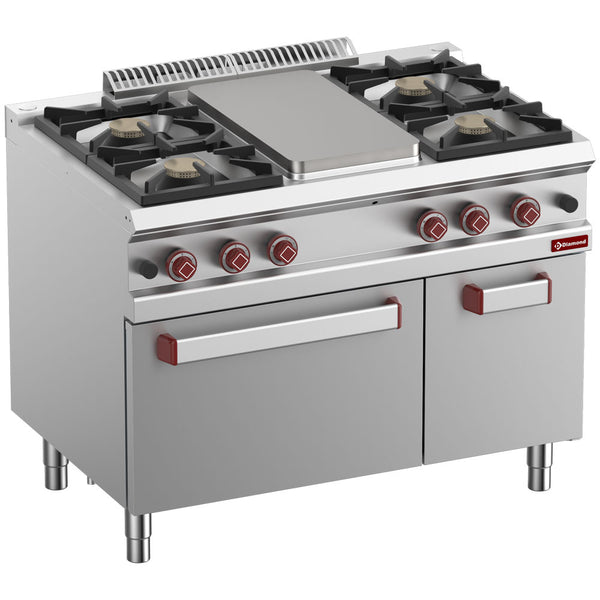Diamond G7/TM4BFA11-N 4 Stove Freestanding Gas Range Cooker on Gas Oven & Neutral Cupboard