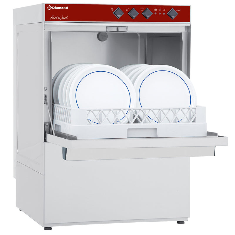 Diamond DC502/6M-PS 500mm Basket Frontloading Dishwasher with Drain Pump, 18 Plates