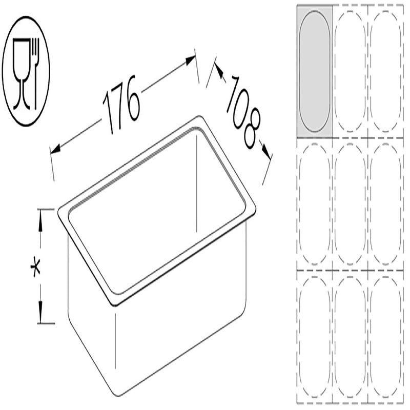 Diamond B/GN1/9-65 Gastronorm Tub 1/9 H65 Mm