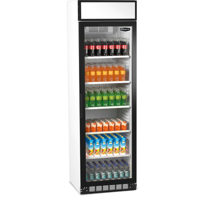 Sterling Pro Green Upright Single Door Display Chiller with Canopy, 373 Litres