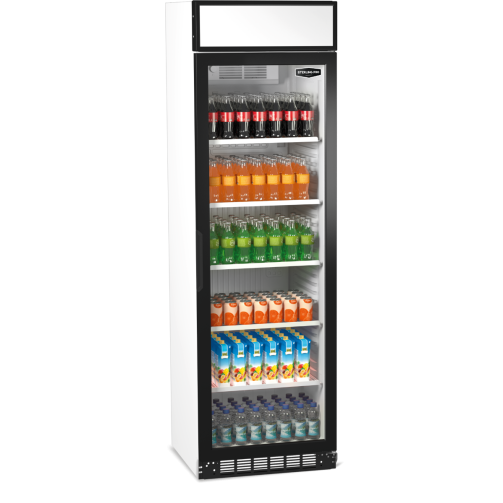 Sterling Pro Green Upright Single Door Display Chiller with Canopy, 373 Litres