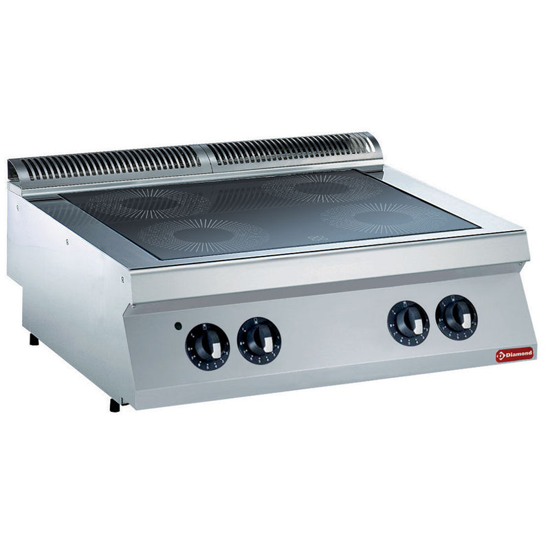 Diamond E17/4VC8T-N Vitroceramic Electric 4 Induction Hob Cooker, 8.8kW