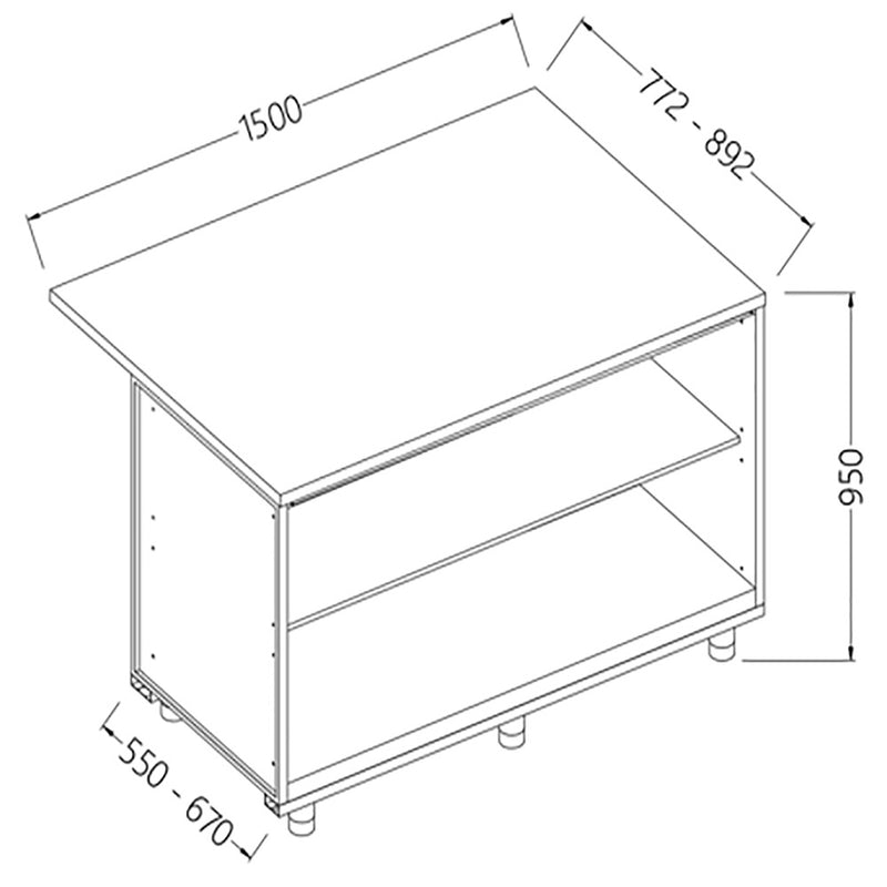 Diamond BC15X/5 Neutral Bar Counter Units_Cashier Section