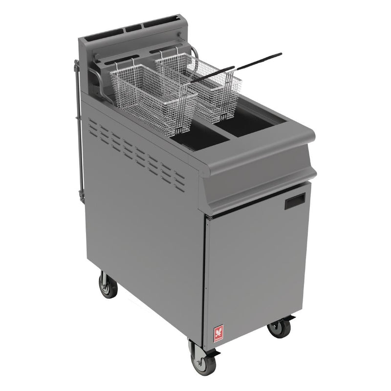 Falcon Dominator Plus Free Standing Natural Gas Filtration Fryer on Castors G3845F