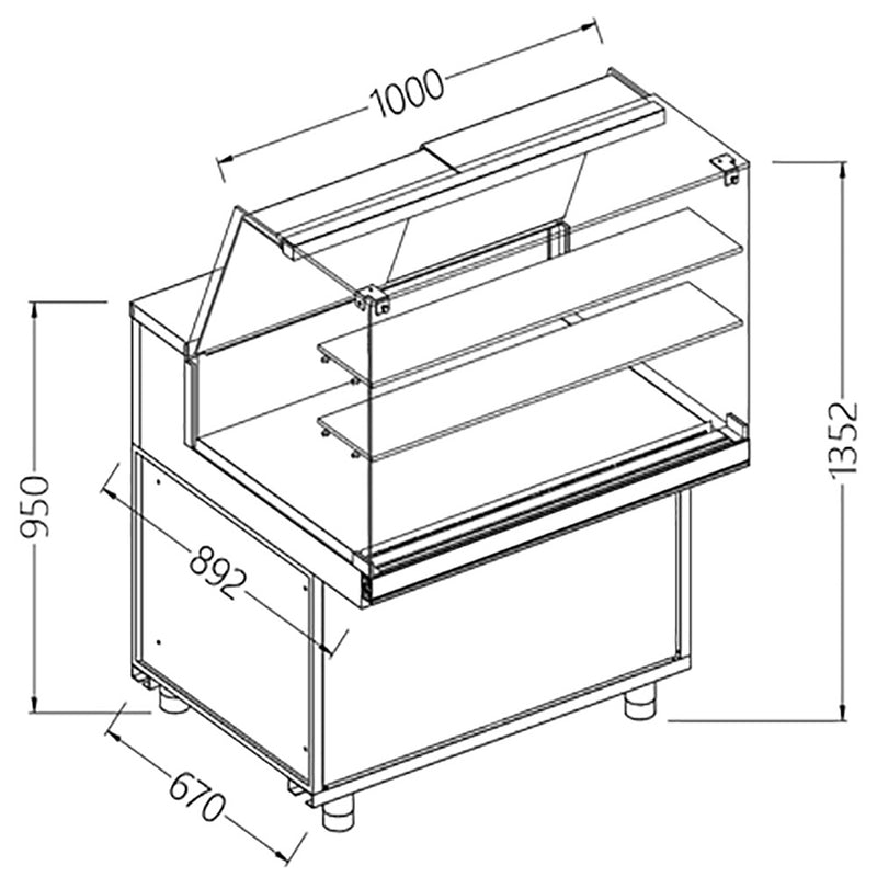 Diamond NA10X Neutral Snack Display Counters_High Glass