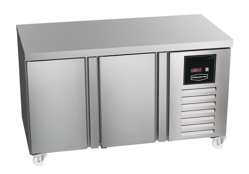 Sterling Pro Green SPI-6-150-20-NS Stainless Steel 2 Door Fridge Counter, 600mm Deep