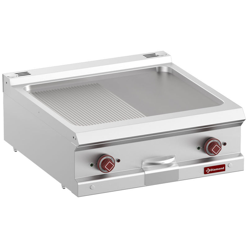 Diamond E7/PM7T-N Electric 1/2 Smooth 1/2 Ribbed Fry Top Grill, 10kW