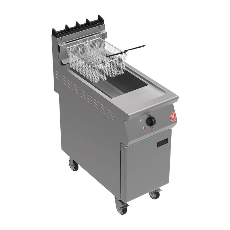 Falcon F900 Free Standing Propane Gas Fryer on Castors with Fryer Angel G9341X