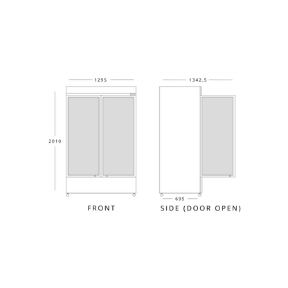 BLIZZARD Double Glass Door Merchandiser 900L
