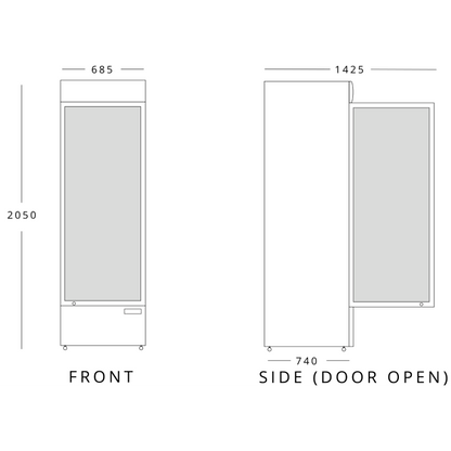 BLIZZARD Single Door Freezer Merchandiser 514L