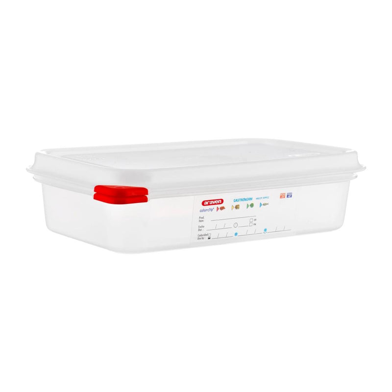 Araven Polypropylene 1/4 Gastronorm Food Containers 1.8Ltr (4 Pack)