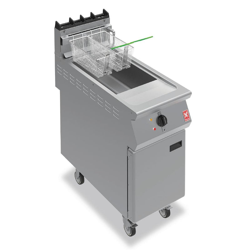 Falcon F900 Free Standing Natural Gas Filtration Fryer on Castors G9341F