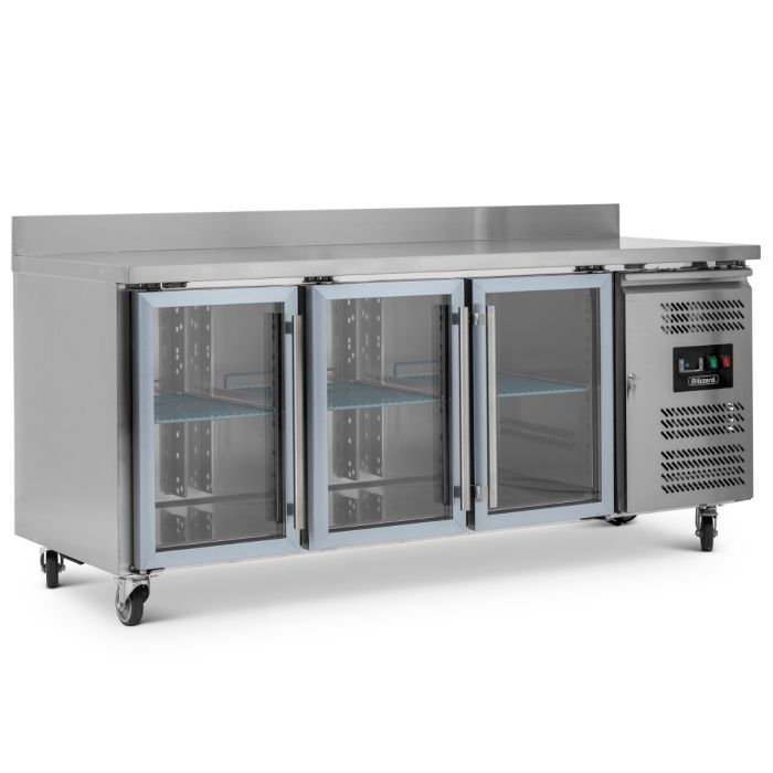 BLIZZARD Triple Hinged Glass Door Counter Refrigerator With Upstand