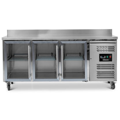 BLIZZARD Triple Hinged Glass Door Counter Refrigerator With Upstand