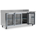 BLIZZARD Triple Hinged Glass Door Counter Refrigerator With Upstand