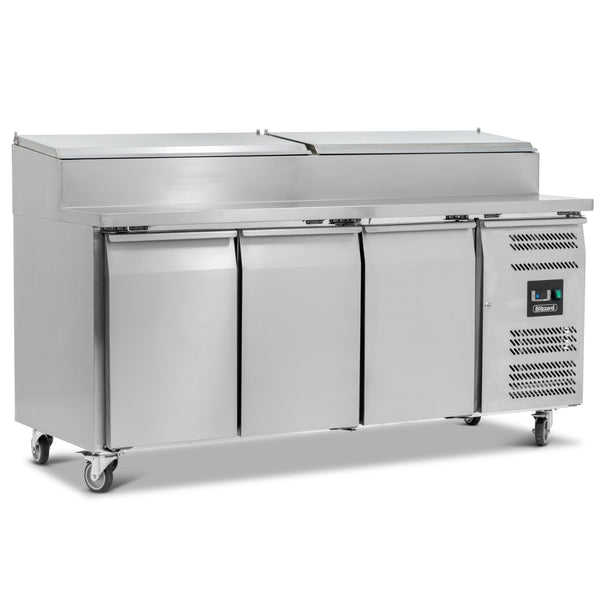 BLIZZARD Triple Door Refrigerated Prep Counter With Raised Collar