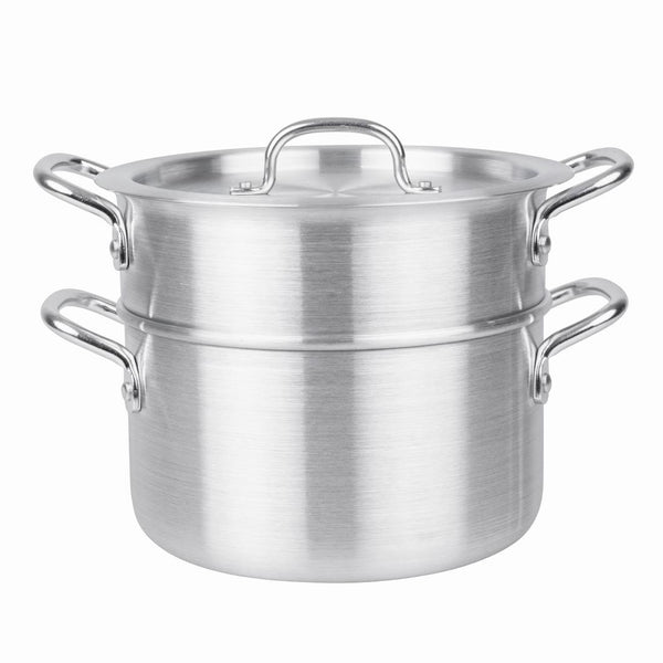 Vogue Aluminium Double Boiler Pan with Lid 24cm