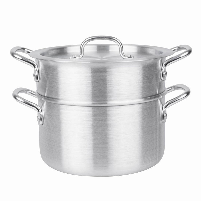 Vogue Aluminium Double Boiler Pan with Lid 24cm