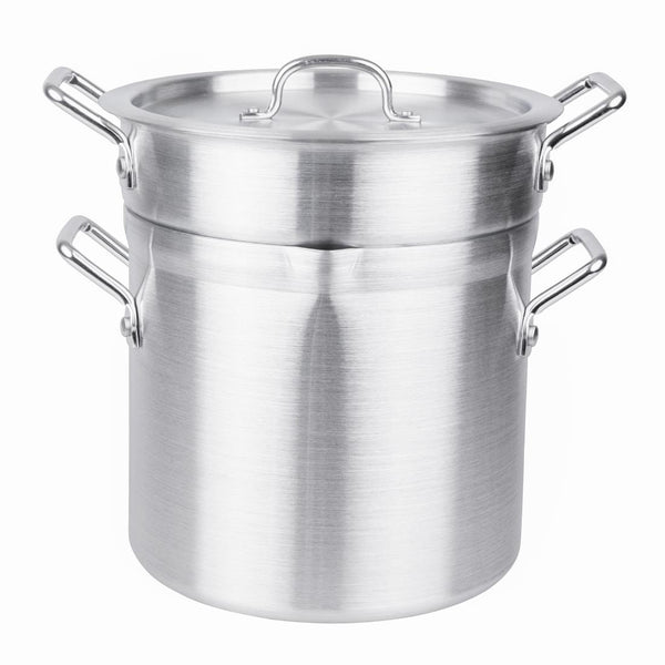 Vogue Aluminium Double Boiler Pan with Lid 28cm