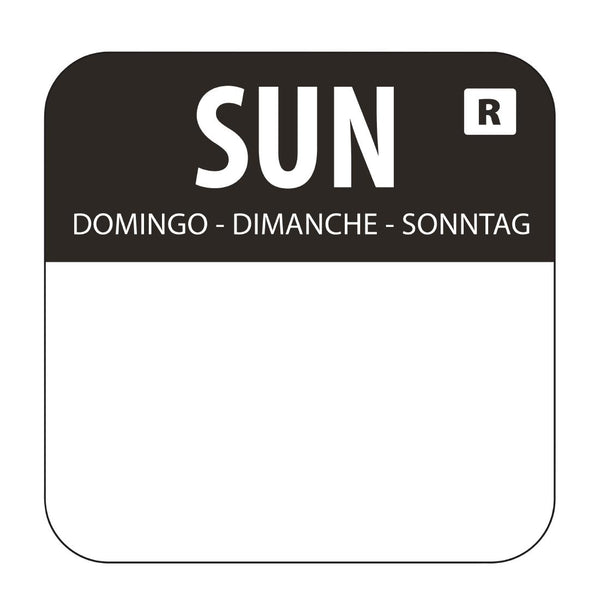 Hygiplas Removable Colour Coded Food Labels Sunday (1000 Pack)