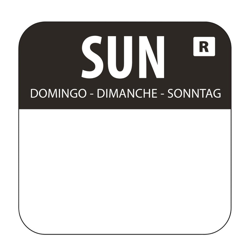 Hygiplas Removable Colour Coded Food Labels Sunday (1000 Pack)