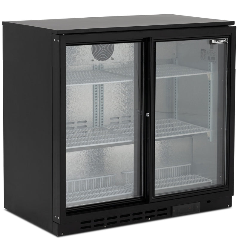 BLIZZARD Low Height Double Sliding Glass Door Bottle Cooler
