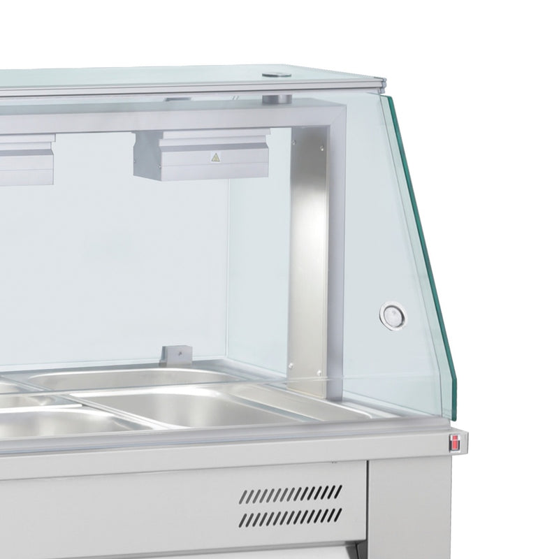INOMAK Counter Top Bain Marie With Glass Canopy 2x GN1/1