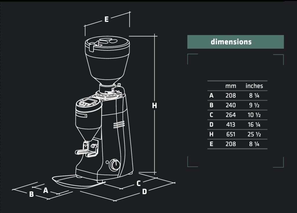 Mazzer Kony S Electronic Coffee Grinder Doser (Electronic/On Demand) – Black