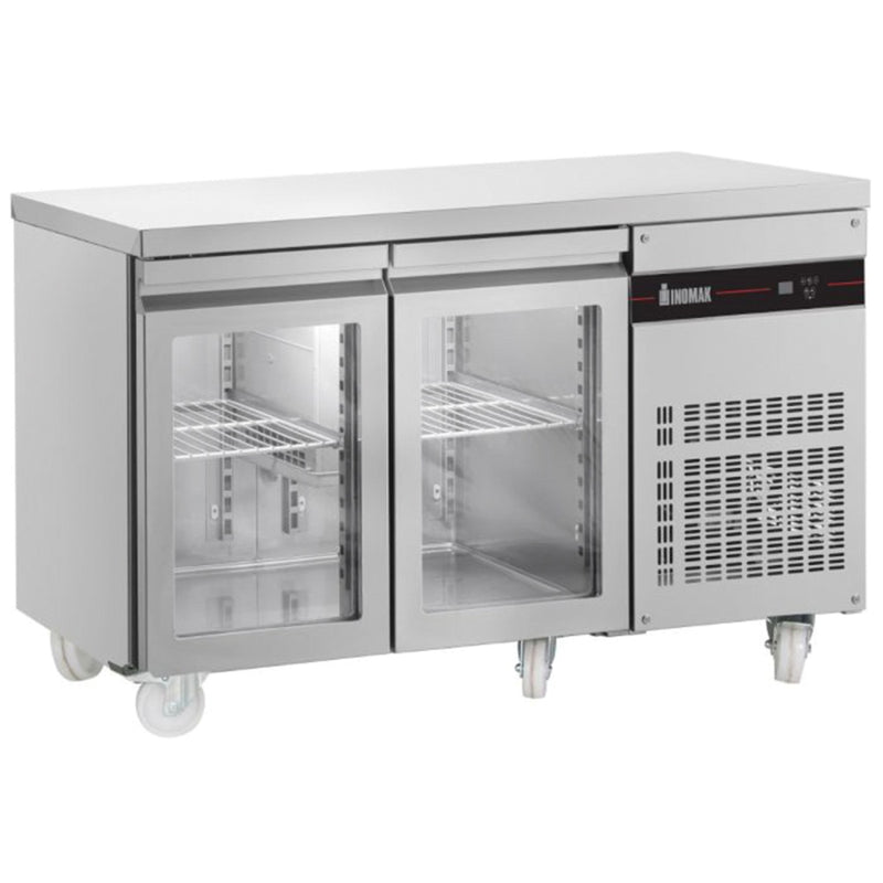 INOMAK 274L Double Hinged Glass Door Gastronorm Counter Refrigerator