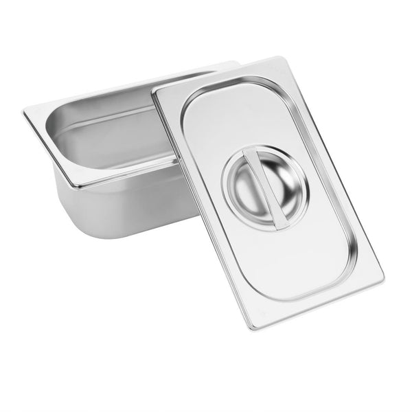 Vogue Gastronorm Tray Set with Lids 1/9 (6 Pack)