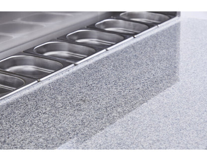 Sterling Pro Cobus 3 Door Pizza Counter Granite Top 8 x GN1/6, 402 Litres