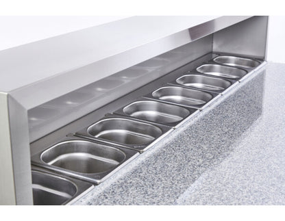 Sterling Pro Cobus 3 Door Pizza Counter Granite Top 8 x GN1/6, 402 Litres