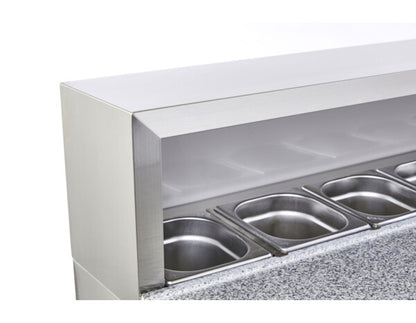 Sterling Pro Cobus 3 Door Pizza Counter Granite Top 8 x GN1/6, 402 Litres