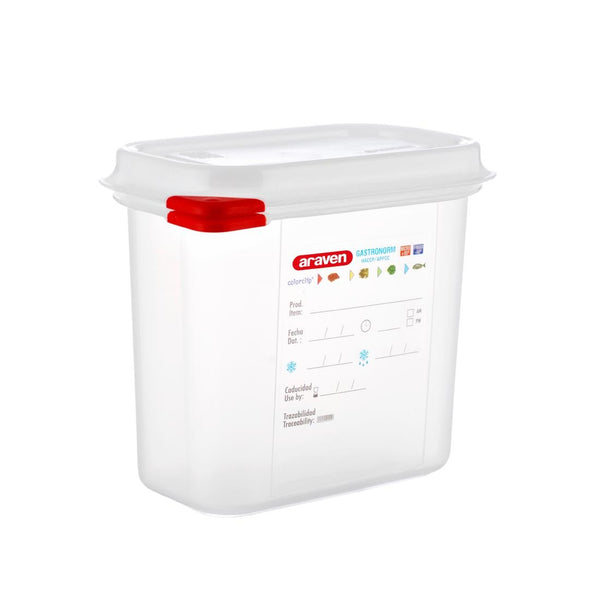 Araven Polypropylene 1/9 Gastronorm Food Storage Container 1.5Ltr (4 Pack)