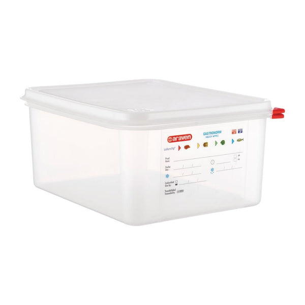 Araven Polypropylene 1/2 Gastronorm Food Container 12.5Ltr (4 Pack)