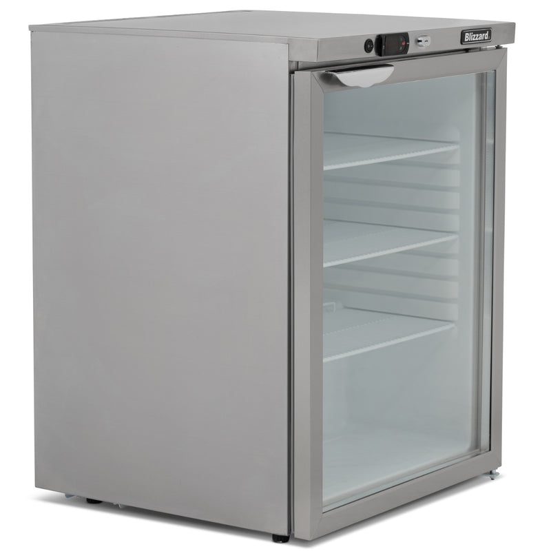 BLIZZARD Single Hinged Glass Door Under Counter Refrigerator
