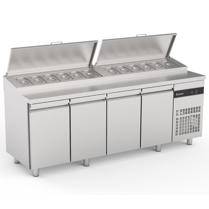 INOMAK Four Hinged Door Gastronorm Prep Counter With Raised Collar