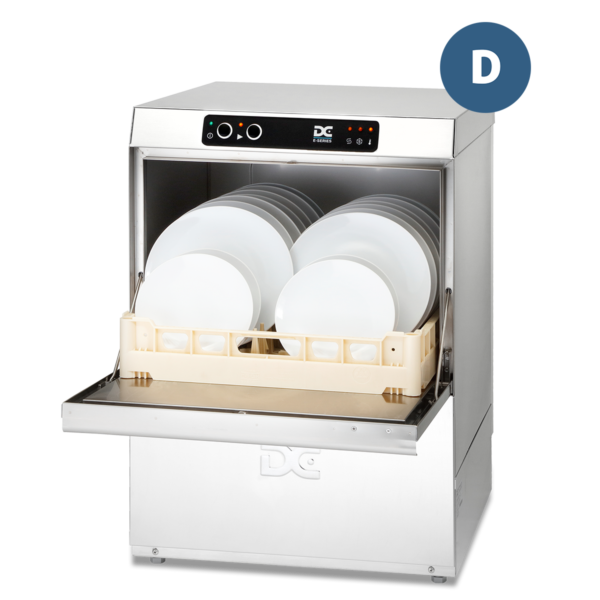 DC ED50D Economy Range 500mm Basket Frontloading Commercial Dishwasher with Drain Pump, 18 Plates