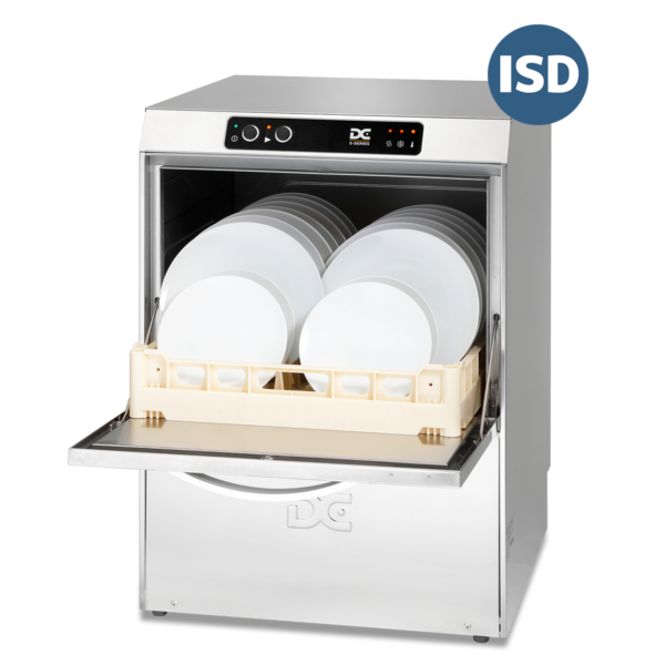 DC SD50ISD Standard Range 500mm Basket Frontloading Commercial Dishwasher with Integral Water Softener & Drain Pump, 18 Plates